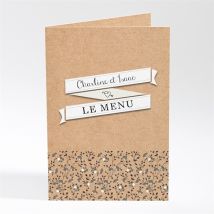 Menu mariage Retro chic Liberty personnalisable - 10 x 14,5 cm - Monfairepart