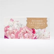 Faire-part mariage Jolies fleurs roses personnalisable - 21 x 10 cm fermé - Monfairepart