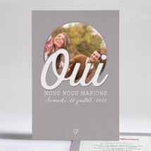 Faire-part mariage Gris moderne personnalisable - 14,5 x 21 cm - Monfairepart