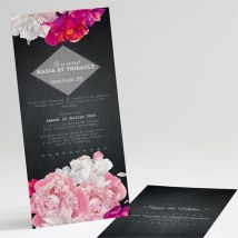 Faire-part mariage Fleurs modernes personnalisable - 10 x 21 cm - Monfairepart