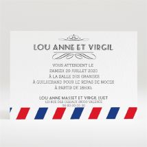 Carton d'invitation mariage Destination bonheur personnalisable - 11 x 7,5 cm - Monfairepart