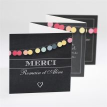 Carte de remerciement mariage Ardoise créative personnalisable - 7,5 x 7,5 cm - Monfairepart