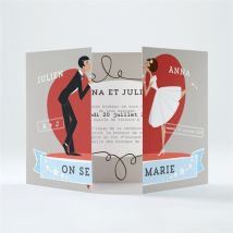 Faire-part mariage Humour et romantisme personnalisable - 14,5 x 10,5 cm fermé - Monfairepart