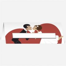 Marque-place mariage Humour et romantisme personnalisable - 9,5 x 4,2 cm - Monfairepart