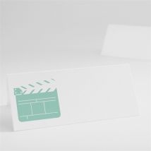 Marque-place mariage Ticket cinema personnalisable - Couleur Vert - 9,5 x 4,2 cm - Monfairepart