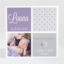 Remerciement naissance Photos et imprimés féminins personnalisable - 9,5 x 9,5 cm - Monfairepart