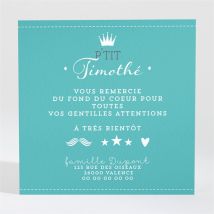 Remerciement naissance Bienvenue Petit Prince personnalisable - 9,5 x 9,5 cm - Monfairepart