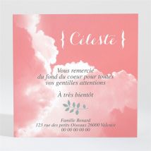Remerciement naissance Belle naissance fille personnalisable - 9,5 x 9,5 cm - Monfairepart