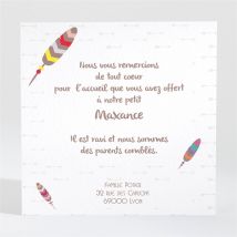 Remerciement naissance Petit Indien Renard personnalisable - 9,5 x 9,5 cm - Monfairepart