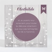 Remerciement naissance Simple et créatif personnalisable - 9,5 x 9,5 cm - Monfairepart