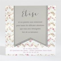 Remerciement naissance Classique vintage photo personnalisable - 9,5 x 9,5 cm - Monfairepart