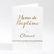 Menu baptême La tête dans les étoiles personnalisable - Couleur Blanc - 10 x 14,5 cm - Monfairepart