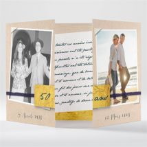Invitation anniversaire de mariage Notre bonheur personnalisable - Couleur Beige - 14,5 x 10,5 cm - Monfairepart