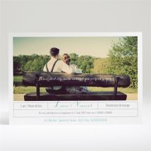 Invitation anniversaire de mariage Carte anniversaire photo personnalisable - Couleur Bleu et Blanc - 14,5 x 21 cm - Monfairepart
