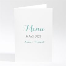 Menu anniversaire de mariage Carte anniversaire photo personnalisable - Couleur Vert et Blanc - 10 x 14,5 cm - Monfairepart