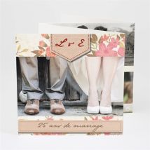 Invitation anniversaire de mariage Carte invitation classique personnalisable - Couleur Multicolore - 10 x 10 cm - Monfairepart