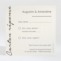 Carton réponse anniversaire de mariage Rose poudré personnalisable - Couleur Beige - 9,5 x 9,5 cm - Monfairepart