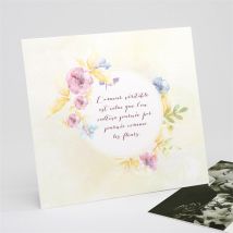 Invitation anniversaire de mariage Invitation Jardin fleuri personnalisable - Couleur Beige - 15 x 14 cm - Monfairepart