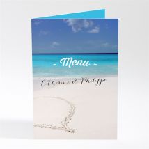 Menu anniversaire de mariage Venez voyager avec nous ! personnalisable - Couleur Bleu - 10 x 14,5 cm - Monfairepart