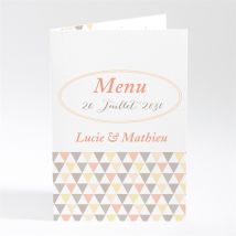 Menu anniversaire de mariage Motifs geometriques photo personnalisable - 10 x 14,5 cm - Monfairepart