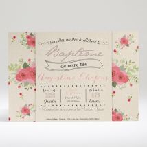 Faire-part de baptême Kraft en couleurs personnalisable - 14,5 x 21 cm - Monfairepart