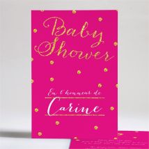 Faire-part baby shower Couleurs vives et paillettes personnalisable - 14,5 x 21 cm - Monfairepart