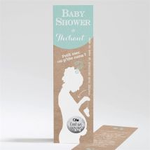 Faire-part baby shower Invitation à gratter personnalisable - 5,3 x 19,4 cm - Monfairepart