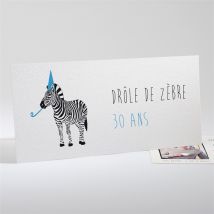 Invitation anniversaire Drôle de zèbre