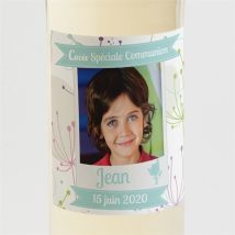 Etiquette de bouteille communion Communion champêtre personnalisable - Couleur Rose et Vert/Bleu et Multicolore - 9,5 x 9,5 cm - Monfairepart