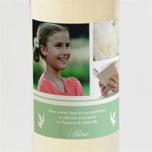 Etiquette de bouteille communion Venez l'entourer! personnalisable - Couleur Vert - 9,5 x 9,5 cm - Monfairepart