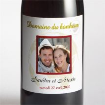 Etiquette de bouteille mariage Passeport de l'Amour personnalisable - 9,5 x 9,5 cm - Monfairepart