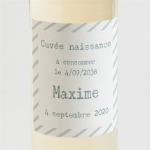 Etiquette de bouteille naissance Tout en photos personnalisable - Couleur Gris - 9,5 x 9,5 cm - Monfairepart