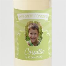 Etiquette de bouteille communion En famille personnalisable - Couleur Vert - 9,5 x 9,5 cm - Monfairepart
