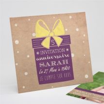Invitation anniversaire Cadeau Kraft
