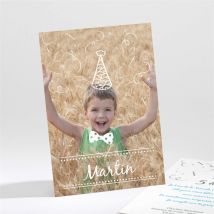 Invitation anniversaire Chapeau et cotillons