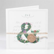 Faire-part mariage Champêtre et original personnalisable - Couleur Vert - 13,5 x 13,5 cm - Monfairepart