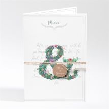 Menu mariage Champêtre et original personnalisable - 10 x 14,5 cm - Monfairepart
