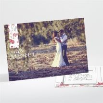 Carte de remerciement mariage Motifs Liberty personnalisable - 13,8 x 9,5 cm - Monfairepart