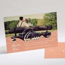 Faire-part mariage Joli Retro vintage personnalisable - 21 x 14,5 cm - Monfairepart