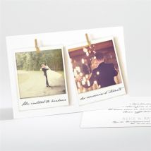 Carte de remerciement mariage Photo polaroid personnalisable - 13,8 x 9,5 cm - Monfairepart