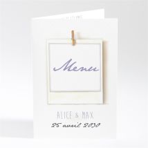 Menu mariage Photo polaroid personnalisable - 10 x 14,5 cm - Monfairepart