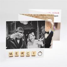 Carte de remerciement mariage Jeux vintage personnalisable - 7,5 x 7,5 cm - Monfairepart