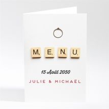 Menu mariage Jeux vintage personnalisable - 10 x 14,5 cm - Monfairepart