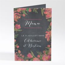 Menu mariage Ardoise romantique personnalisable - 10 x 14,5 cm - Monfairepart