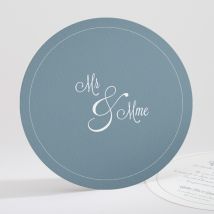 Faire-part mariage Mr & Mme personnalisable - Couleur Bleu - 13,5 cm - Monfairepart