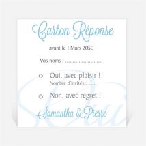 Carton réponse mariage L'union personnalisable - 9,5 x 9,5 cm - Monfairepart