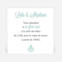 Carton d'invitation mariage Pour une annonce originale personnalisable - 9,5 x 9,5 cm - Monfairepart