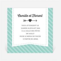 Carton d'invitation mariage Coeurs roses photo personnalisable - 9,5 x 9,5 cm - Monfairepart