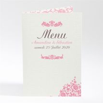 Menu mariage Motifs baroques personnalisable - 10 x 14,5 cm - Monfairepart