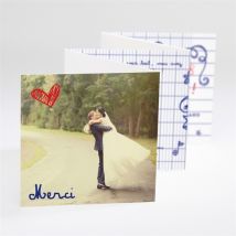 Carte de remerciement mariage Les écoliers personnalisable - 7,5 x 7,5 cm - Monfairepart